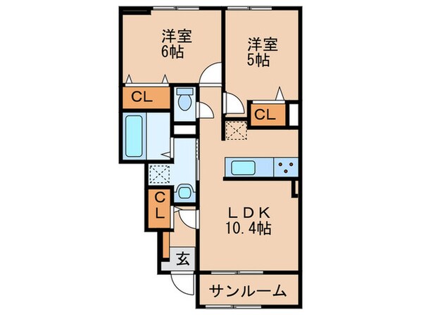 PARKSIDE COURTⅡの物件間取画像